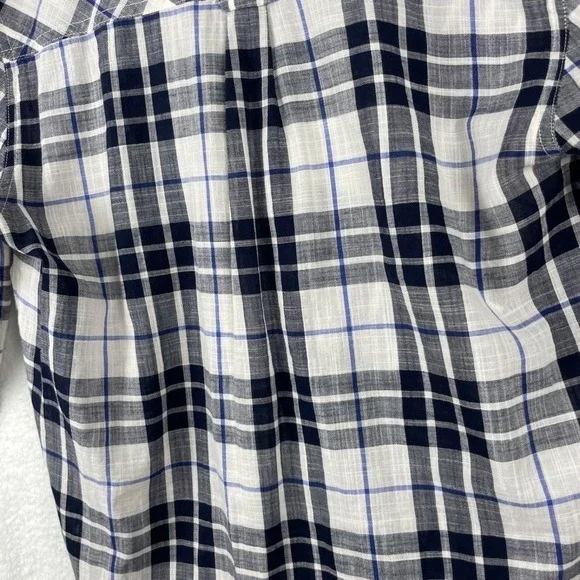 J Crew Sz S‎ 100% Cotton Plaid Preppy Work Casual Lagenlook Academia 90s Grunge - Picture 10 of 11